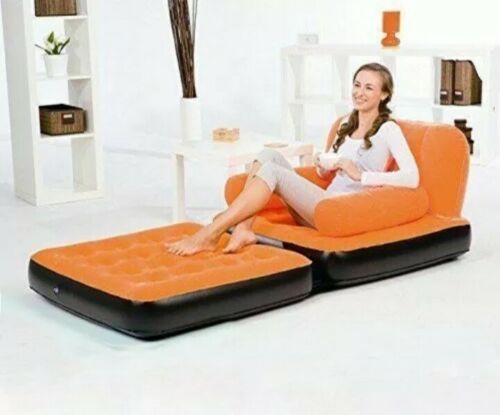 Multi-max Inflatable Single Air Bed Couch/Sofa Lounger + Manual Pump